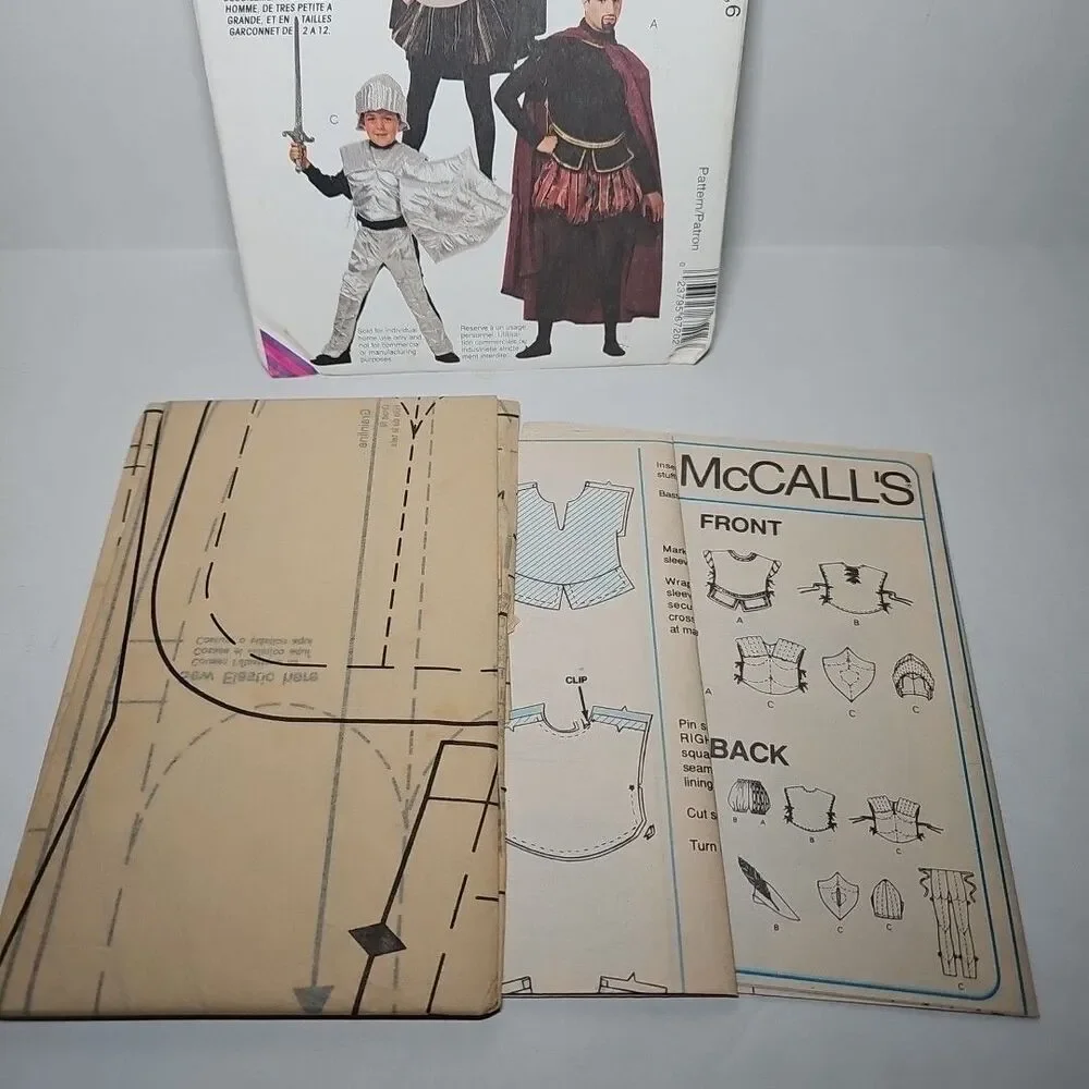 McCall's Boy's Majestic Knights Costume Pattern 6720 Sizes 5,6 UNCUT